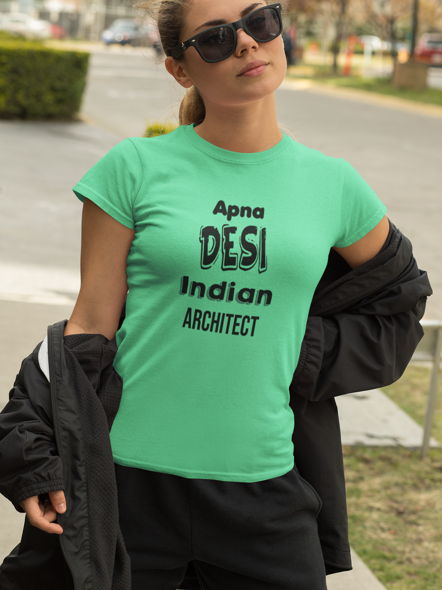 Apna Desi Indian Architect Profession Women Half Sleeves T-shirt- FunkyTeesClub
