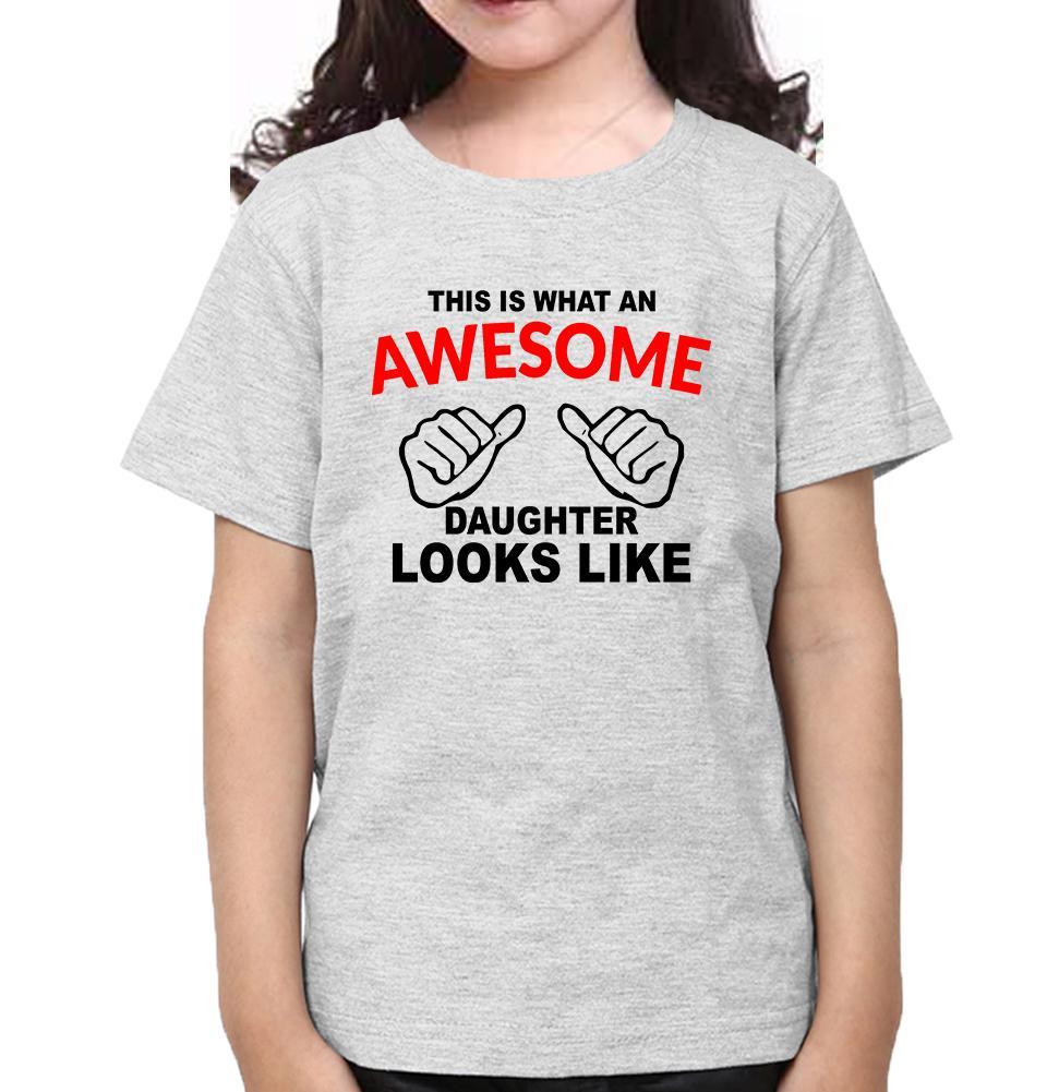 Awesome Dad Look Like Awesome Daughter Look Like Father and Daughter Matching T-Shirt- FunkyTeesClub - Funky Tees Club