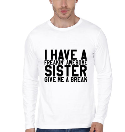 Awesome sister Brother-Sister Full Sleeves T-Shirts -FunkyTees - Funky Tees Club