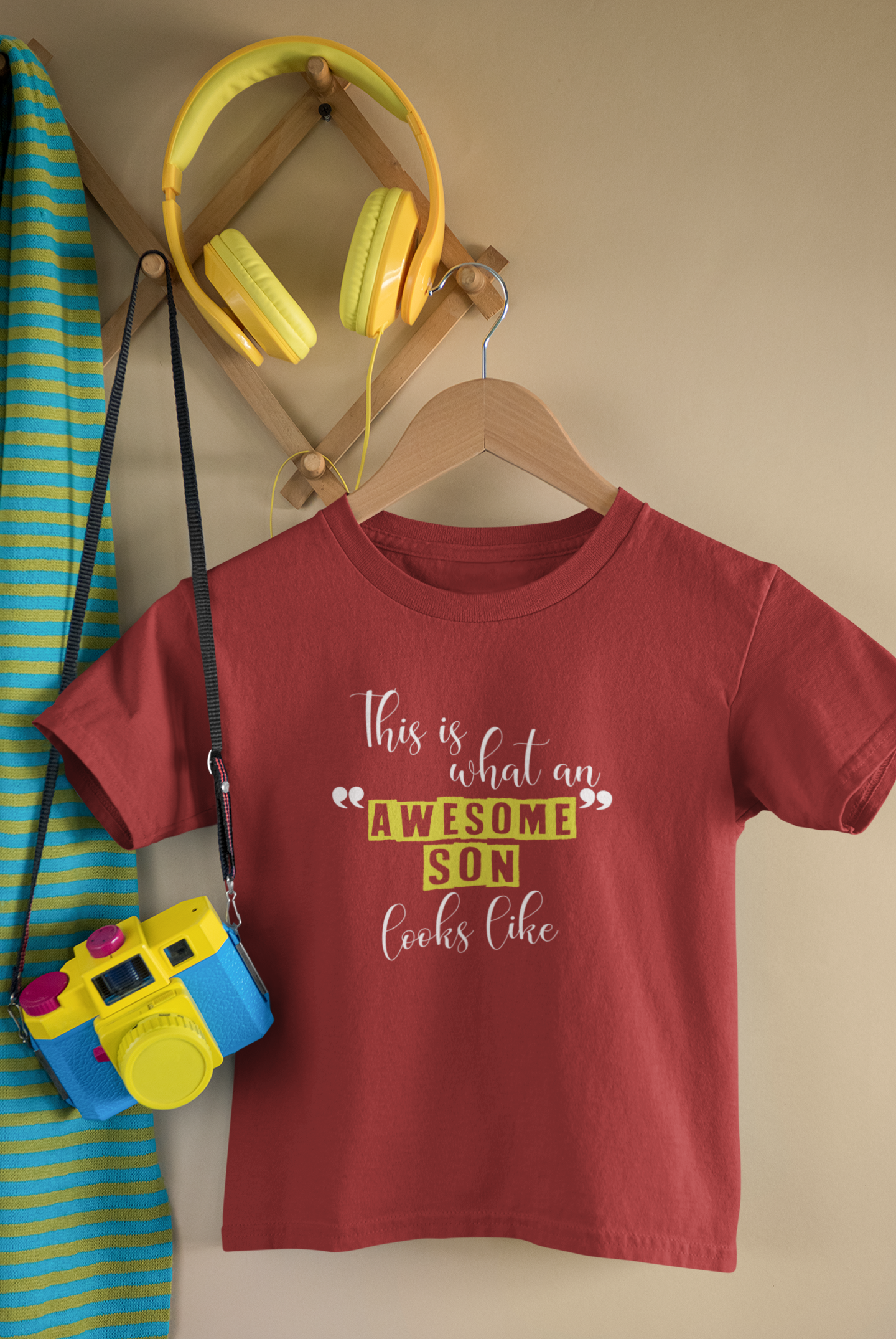 Awesome Dad Father and Son Red Matching T-Shirt- FunkyTeesClub