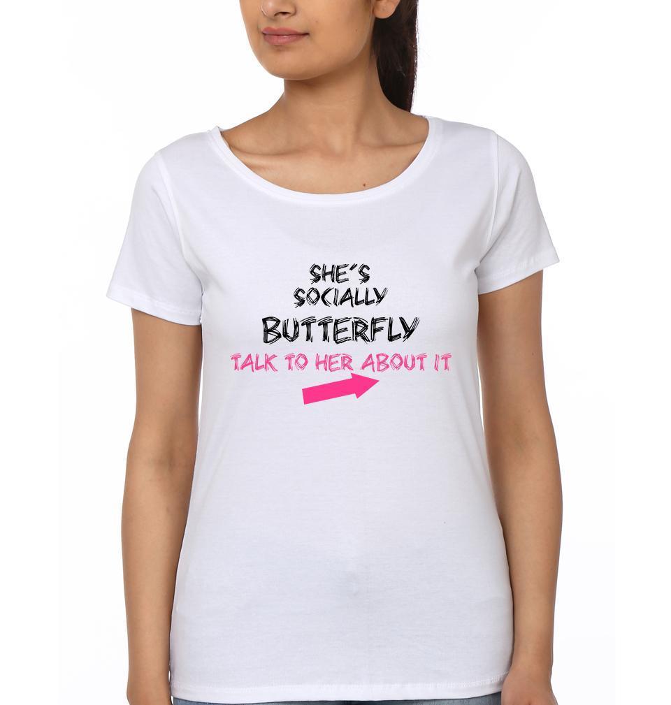 Awkward Butterfly BFF Half Sleeves T-Shirts-FunkyTees - Funky Tees Club