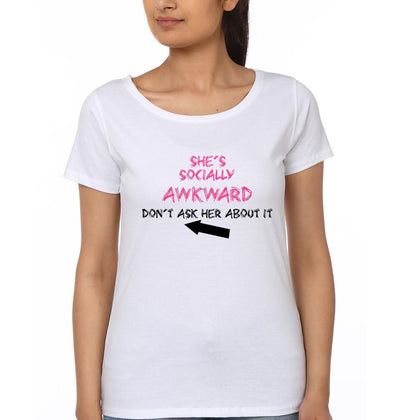 Awkward Butterfly BFF Half Sleeves T-Shirts-FunkyTees - Funky Tees Club