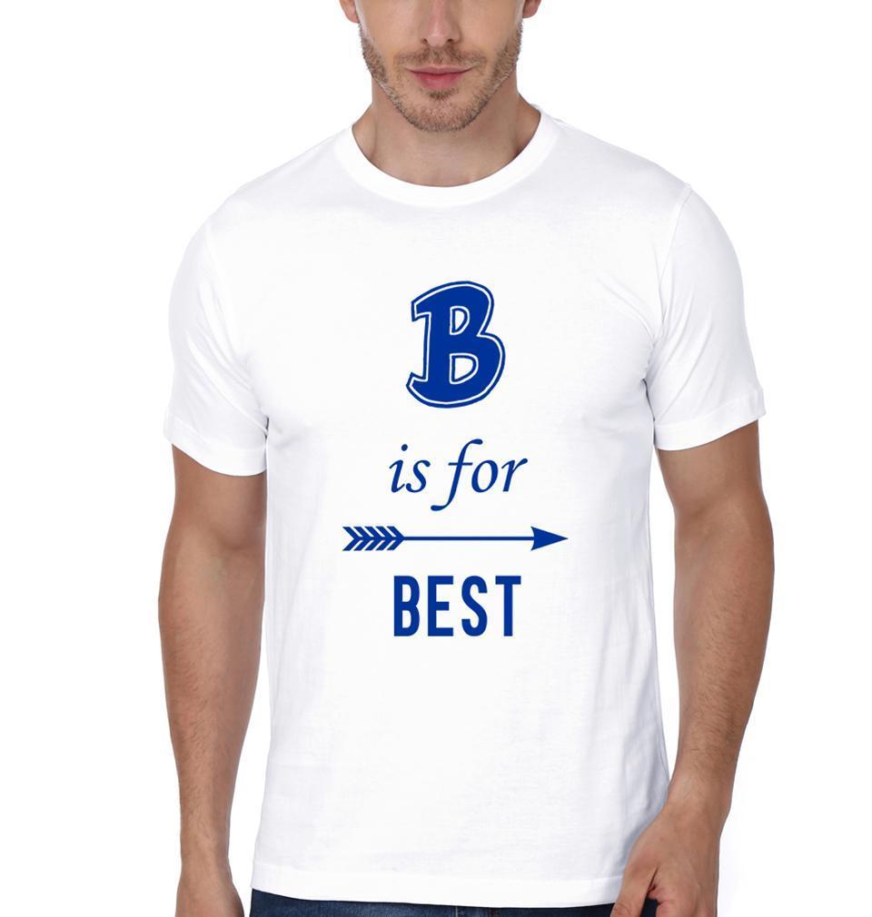 B for Best BFF Half Sleeves T-Shirts-FunkyTees - Funky Tees Club