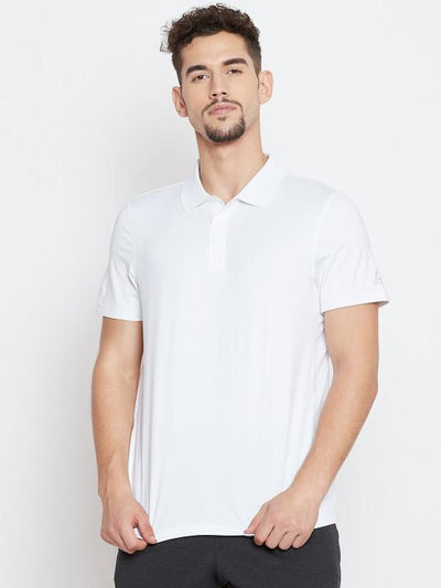 Plain White Polo T-Shirt-FunkyTeesClub