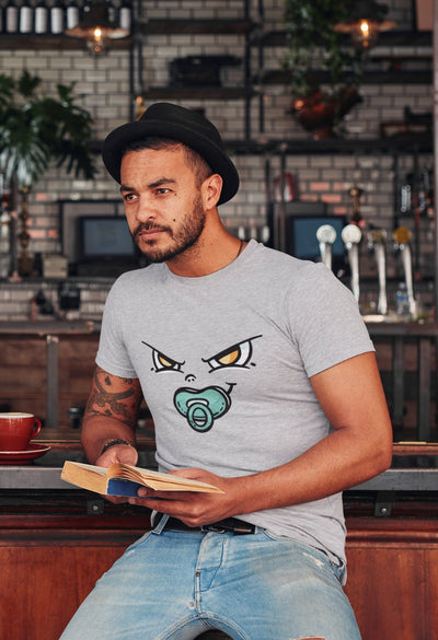 Baby Face Mens Half Sleeves T-shirt- FunkyTeesClub - Funky Tees Club