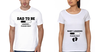 Baby Loading Couple Half Sleeves T-Shirts -FunkyTees - Funky Tees Club