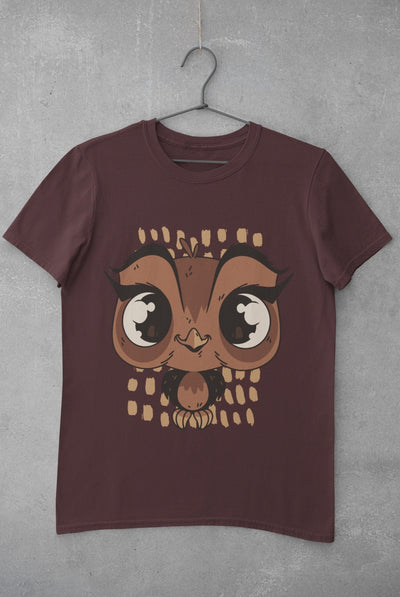 Baby Owl Mens Half Sleeves T-shirt- FunkyTeesClub - Funky Tees Club