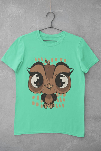 Baby Owl Mens Half Sleeves T-shirt- FunkyTeesClub - Funky Tees Club