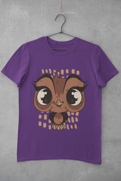 Baby Owl Women Half Sleeves T-shirt- FunkyTeesClub - Funky Tees Club