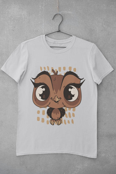 Baby Owl Women Half Sleeves T-shirt- FunkyTeesClub - Funky Tees Club