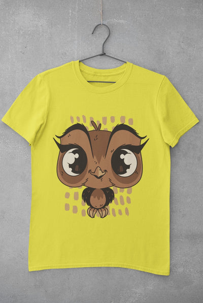 Baby Owl Women Half Sleeves T-shirt- FunkyTeesClub - Funky Tees Club