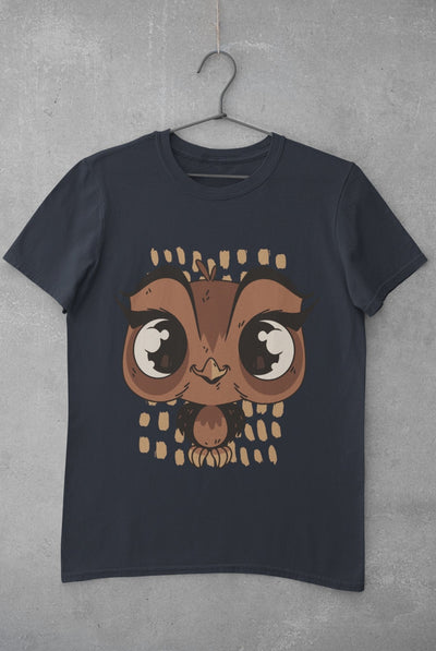 Baby Owl Women Half Sleeves T-shirt- FunkyTeesClub - Funky Tees Club