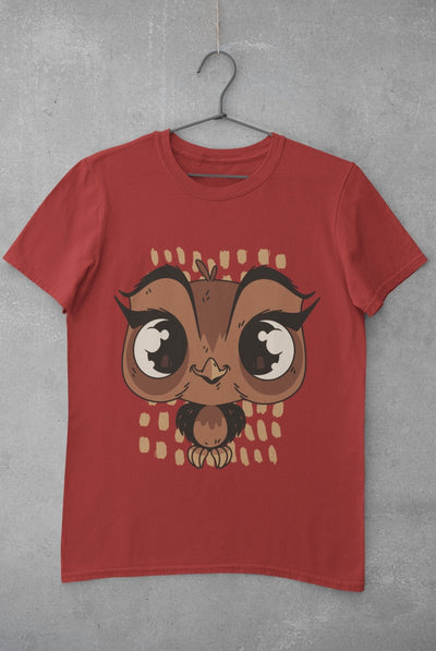 Baby Owl Women Half Sleeves T-shirt- FunkyTeesClub - Funky Tees Club