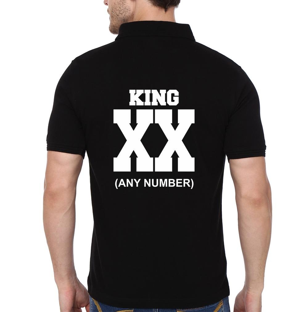 Back King Queen XX Couple Polo Half Sleeves T-Shirts -FunkyTees - Funky Tees Club