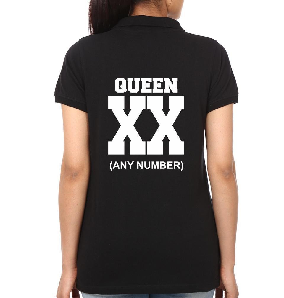 Back King Queen XX Couple Polo Half Sleeves T-Shirts -FunkyTees - Funky Tees Club