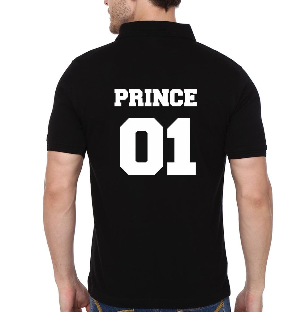 Back Prince Princess 01 Couple Polo Half Sleeves T-Shirts -FunkyTees - Funky Tees Club