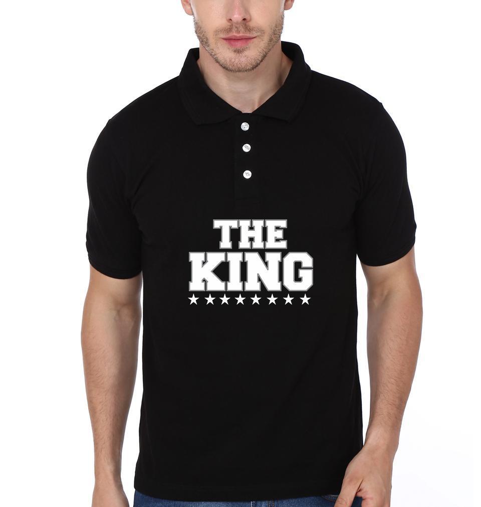 Back The King His Queen Couple Polo Half Sleeves T-Shirts -FunkyTees - Funky Tees Club
