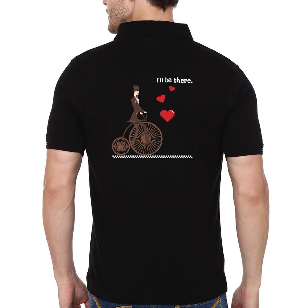 Back Waiting for you Couple Polo Half Sleeves T-Shirts -FunkyTees - Funky Tees Club