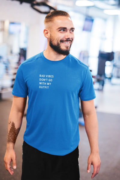 Bad Vibes Minimal Mens Half Sleeves T-shirt- FunkyTeesClub - Funky Tees Club