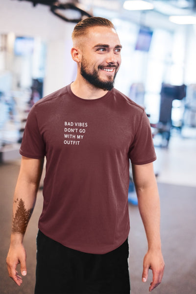 Bad Vibes Minimal Mens Half Sleeves T-shirt- FunkyTeesClub - Funky Tees Club