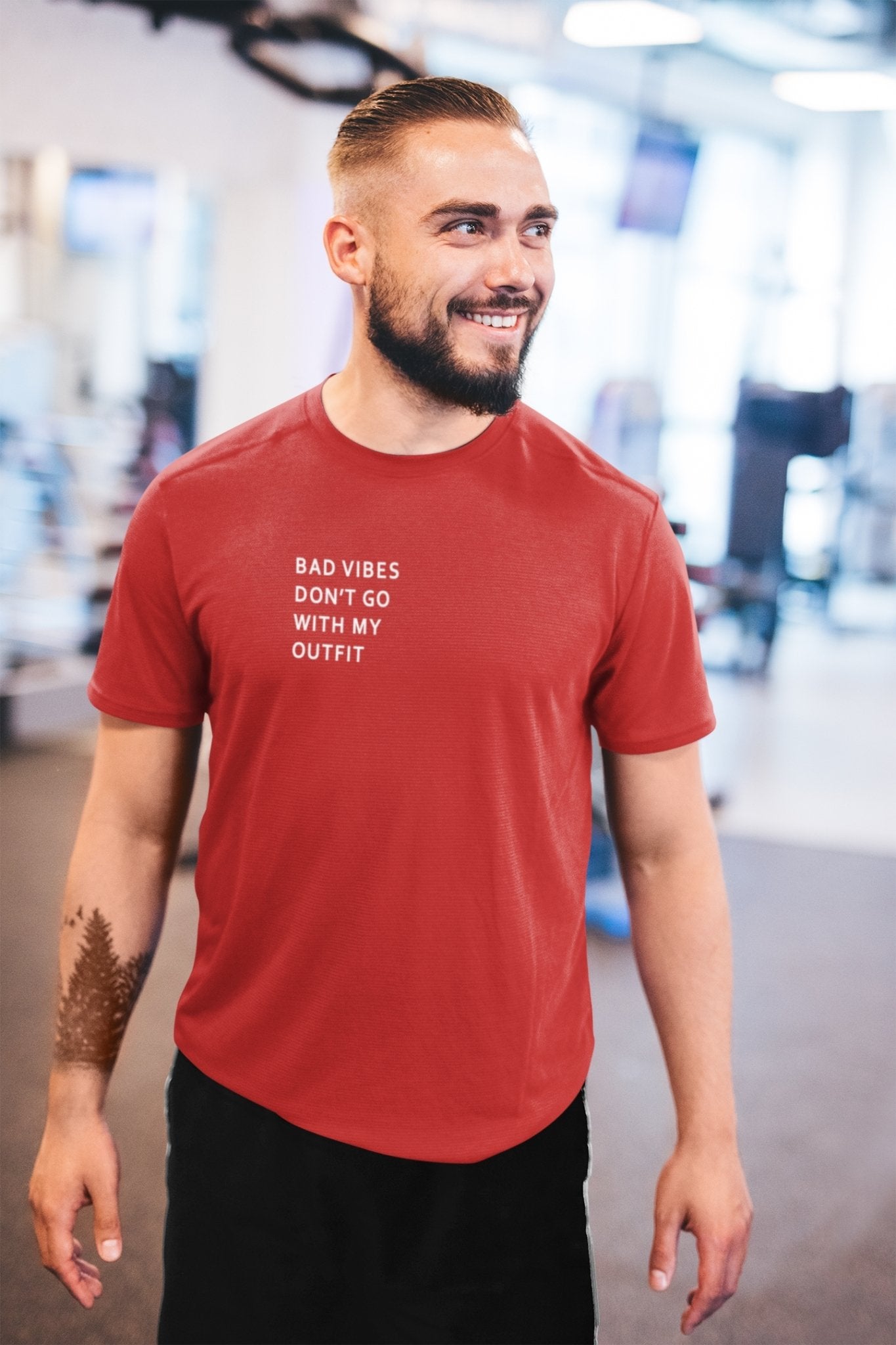 Bad Vibes Minimal Mens Half Sleeves T-shirt- FunkyTeesClub - Funky Tees Club