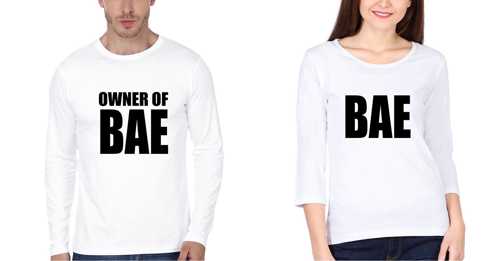 BAE&Owner of BAE Couple Full Sleeves T-Shirts -FunkyTees - Funky Tees Club