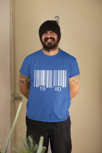 Bar Code Birthday Mens Half Sleeves T-shirt- FunkyTeesClub - Funky Tees Club