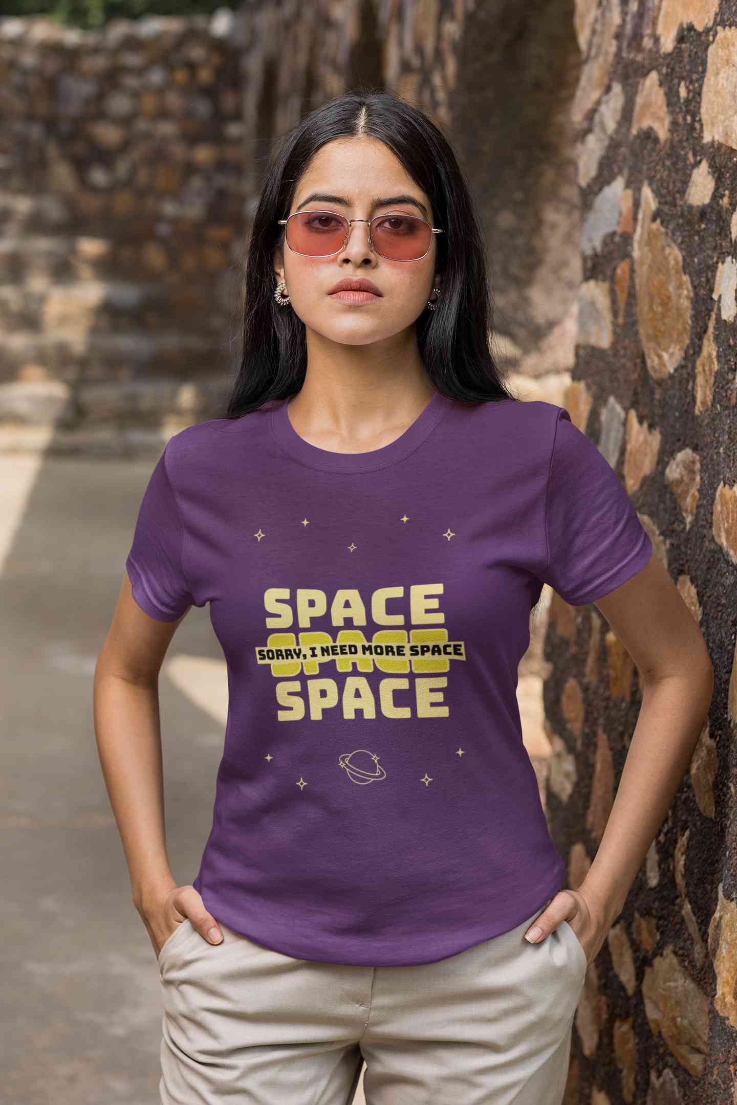I Need More Space Women Half Sleeves T-shirt- FunkyTeesClub