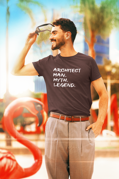 Architect Man Myth Legend Architect Profession Mens Half Sleeves T-shirt- FunkyTeesClub