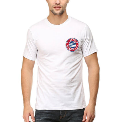Bayern Munich Logo Half Sleeves T-Shirt For Men-FunkyTeesClub - Funky Tees Club