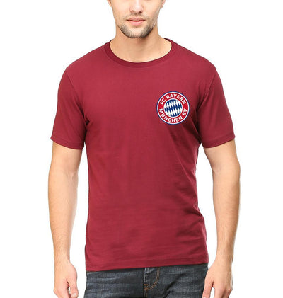 Bayern Munich Logo Half Sleeves T-Shirt For Men-FunkyTeesClub - Funky Tees Club