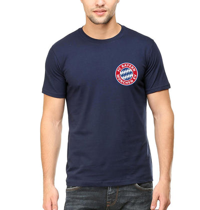 Bayern Munich Logo Men Half Sleeves T-Shirts-FunkyTeesClub - Funky Tees Club
