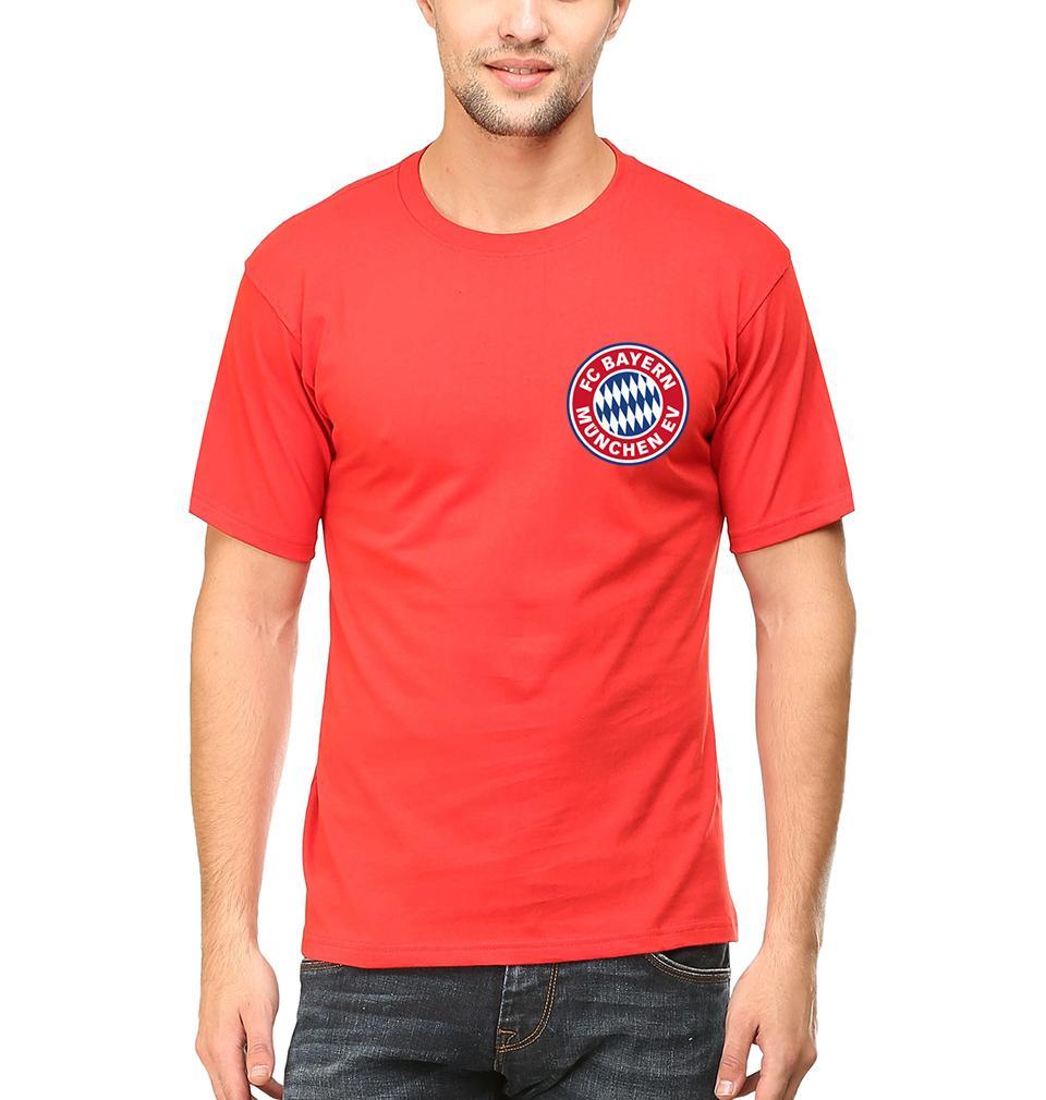 Bayern Munich Logo Men Half Sleeves T-Shirts-FunkyTeesClub - Funky Tees Club