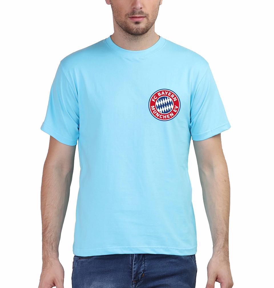 Bayern Munich Logo Men Half Sleeves T-Shirts-FunkyTeesClub - Funky Tees Club