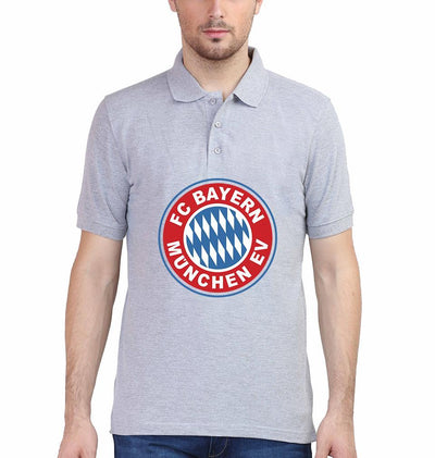 Bayern Munich Logo Men Polo Half Sleeves T-Shirts-FunkyTeesClub - Funky Tees Club