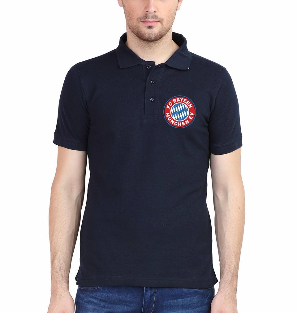 Bayern Munich Logo Men Polo Half Sleeves T-Shirts-FunkyTeesClub - Funky Tees Club