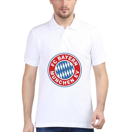 Bayern Munich Logo Men Polo Half Sleeves T-Shirts-FunkyTeesClub - Funky Tees Club
