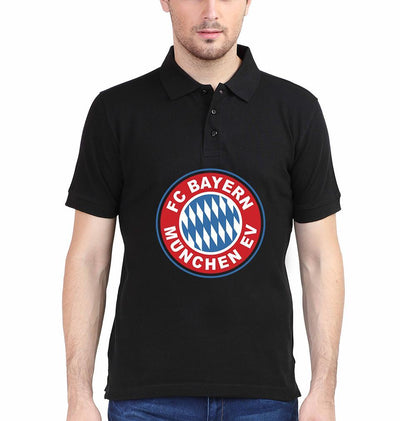 Bayern Munich Logo Men Polo Half Sleeves T-Shirts-FunkyTeesClub - Funky Tees Club