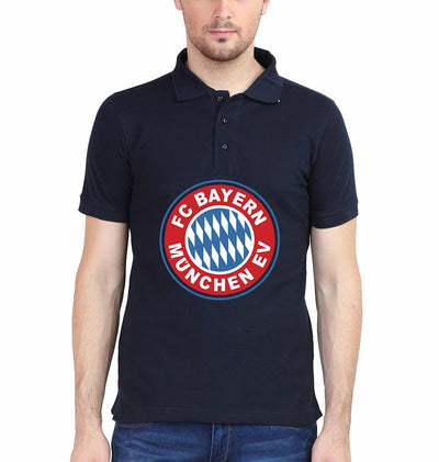 Bayern Munich Logo Men Polo Half Sleeves T-Shirts-FunkyTeesClub - Funky Tees Club