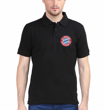 Bayern Munich Logo Men Polo Half Sleeves T-Shirts-FunkyTeesClub - Funky Tees Club