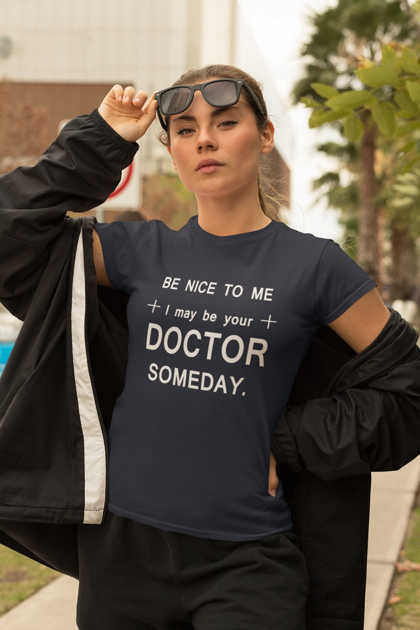 Be Nice To Me Doctor Women Half Sleeves T-shirt- FunkyTeesClub - Funky Tees Club