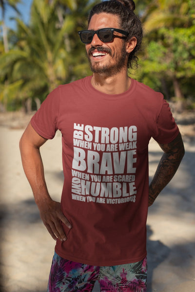 Be Strong Mens Half Sleeves T-shirt- FunkyTeesClub - Funky Tees Club