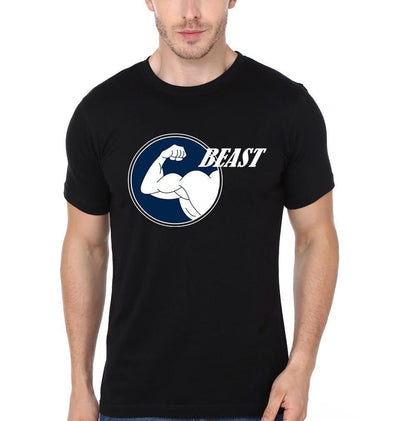 Beast Beauty Couple Half Sleeves T-Shirts -FunkyTees - Funky Tees Club