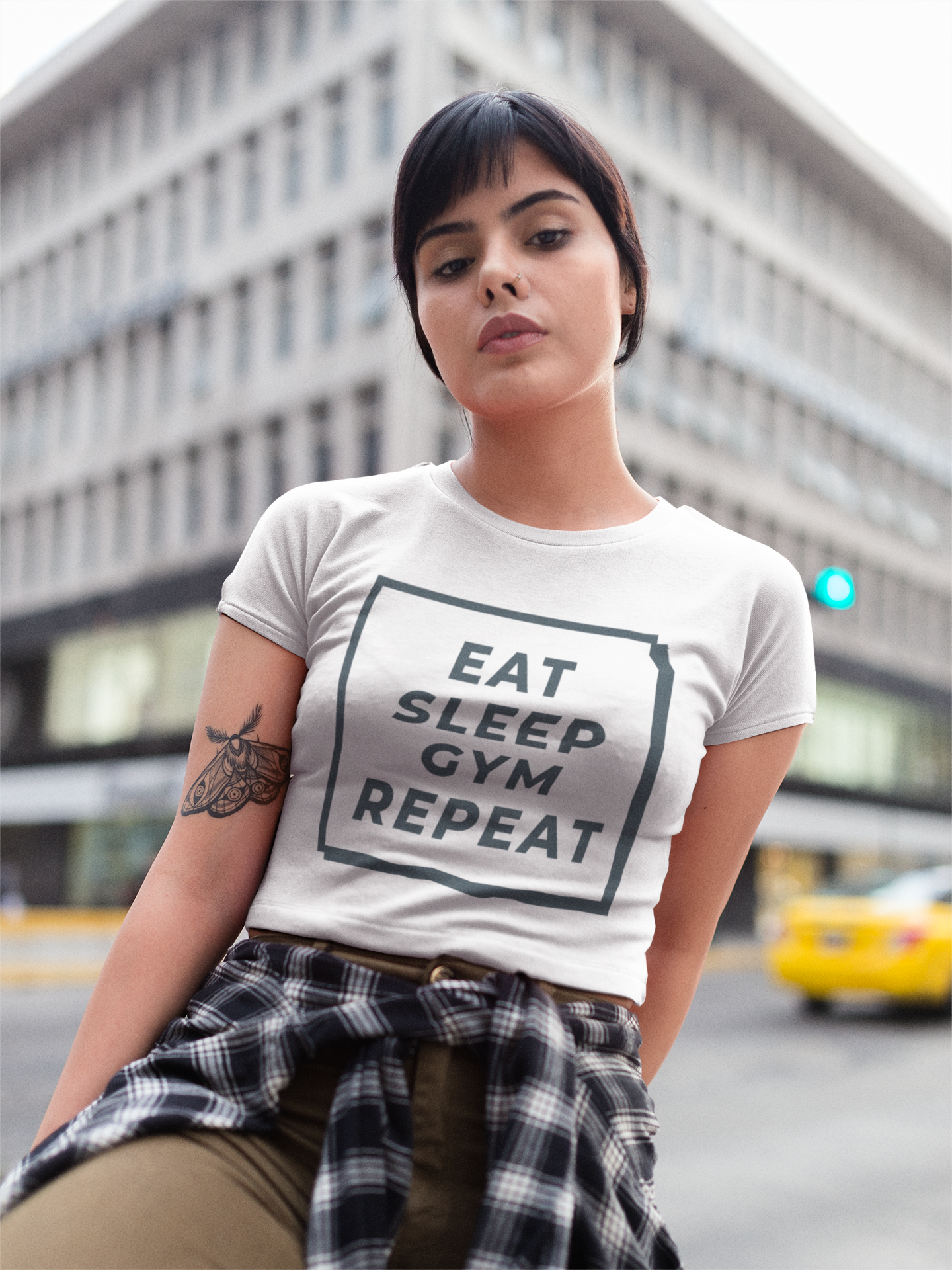 Eat sleep gym repeat Women Crop Top- FunkyTeesClub