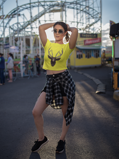 Deer Women Crop Top- FunkyTeesClub