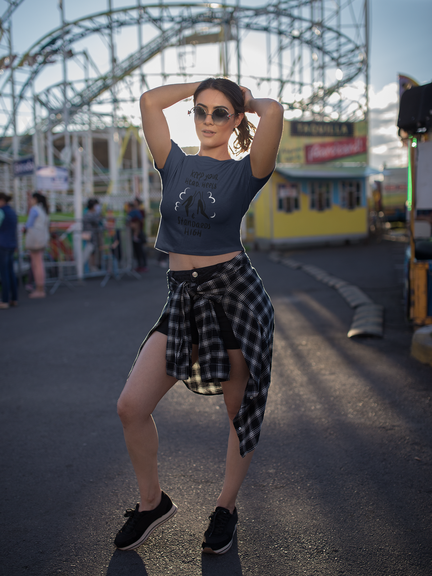 Heels Women Crop Top- FunkyTeesClub