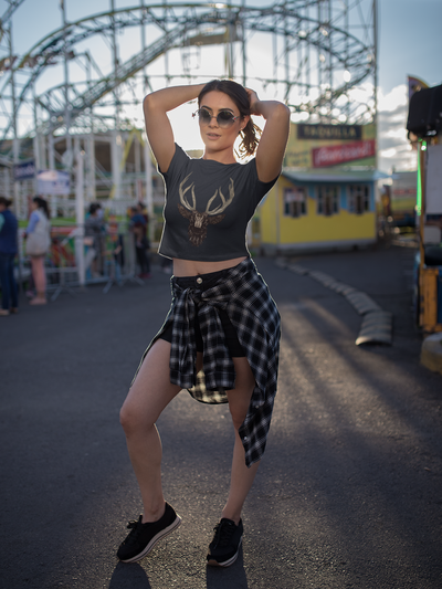 Deer Women Crop Top- FunkyTeesClub