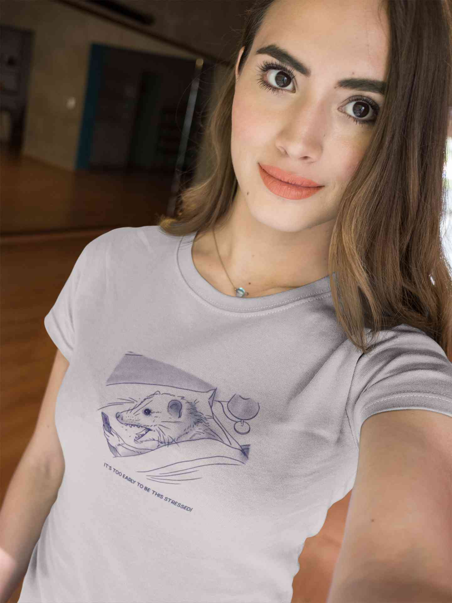 Its Too Early To Be This Stressed Funny Women Half Sleeves T-shirt- FunkyTeesClub