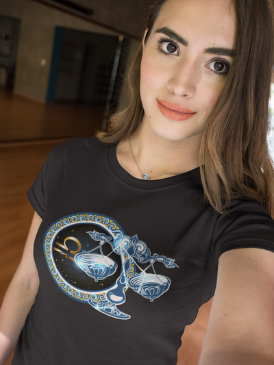 Libra Zodiac Sign Women Half Sleeves T-shirt- FunkyTeesClub