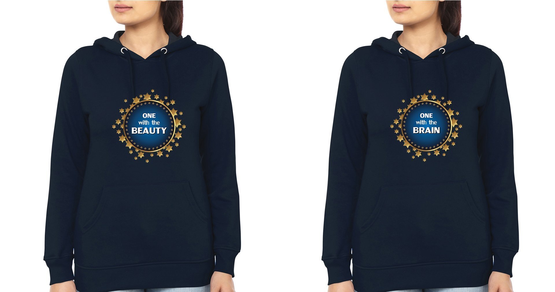 Beauty & Brain Sister Sister Hoodies-FunkyTees - Funky Tees Club